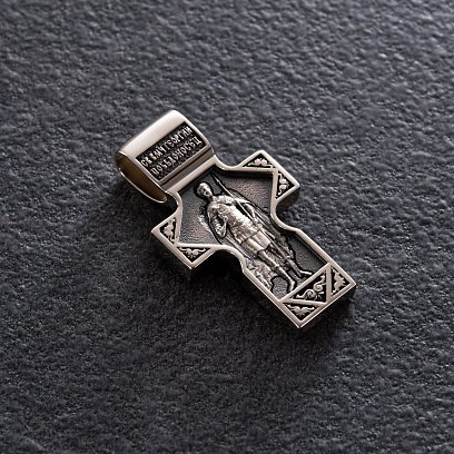 Золотий православний хрест "Спас Нерукотворний. Святитель Миколай Чудотворець. Георгій Переможець" п03812 №3