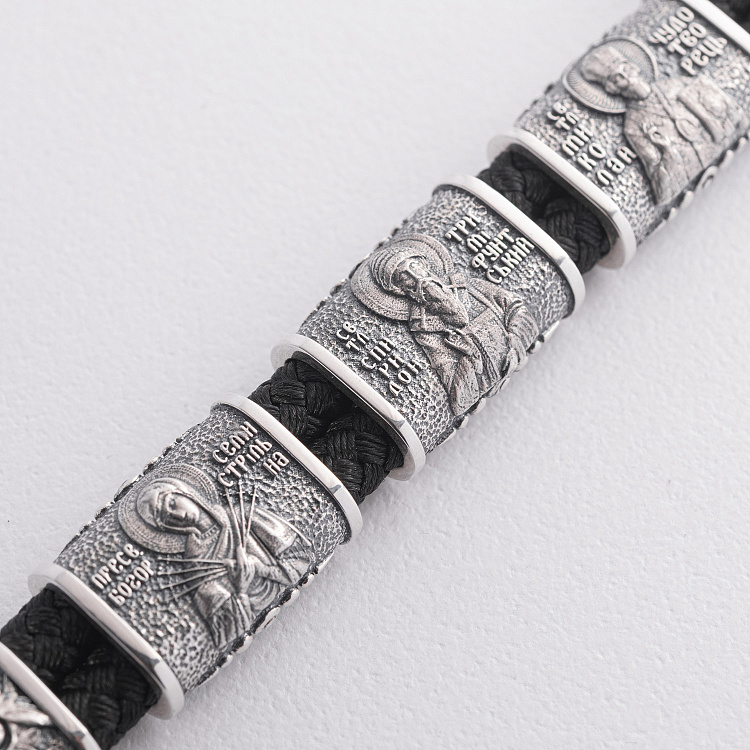 Срібний браслет "Ісус Христос. Спаси та Збережи (укр. мовою)" 1698 від ювелірного магазину Онікс - 5