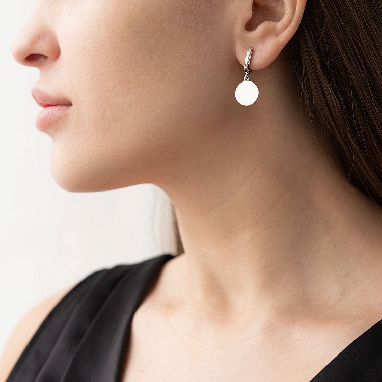 Золотые серьги Монетки с06754 от ювелирного магазина Оникс - 2