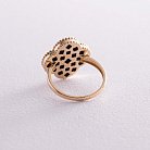 Золотое кольцо "Клевер" с ониксом к07151 от ювелирного магазина Оникс - 2