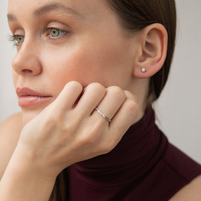 Помолвочное золотое кольцо с бриллиантами кб0624ca №2