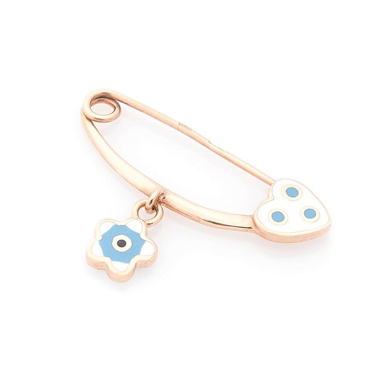 Золотая булавка "Цветочек" с эмалью зак00104ц от ювелирного магазина Оникс