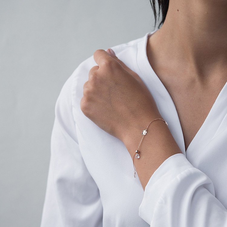 Золотий браслет з фіанітом б04455 від ювелірного магазину Онікс - 2