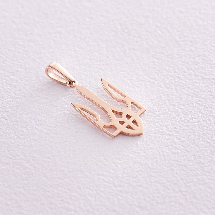 Кулон "Герб Украины - Тризуб" в красном золоте п03743 от ювелирного магазина Оникс