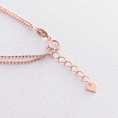 Двойной браслет "Шарики" в красном золоте б04699 №4