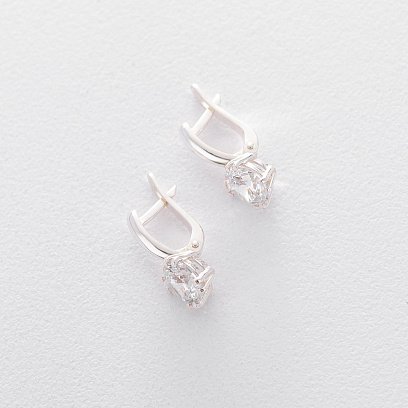 Серебряные серьги с фианитами 12513 №2
