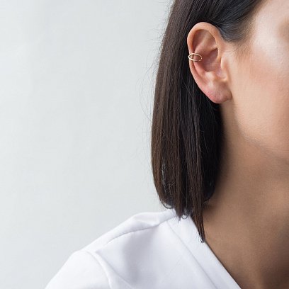 Сережка - каффа в жовтому золоті с06376 №6