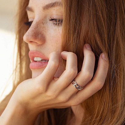 Кольцо "Цепочка" в серебре OR133810 №2