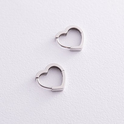 Сережки "Сердечки" у сріблі 123289