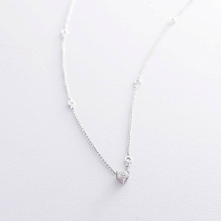 Золоте кольє "Сердечко" з діамантами кол471 - 2 Золоте кольє "Сердечко" з діамантами кол471 від ювелірного магазину Онікс - 2