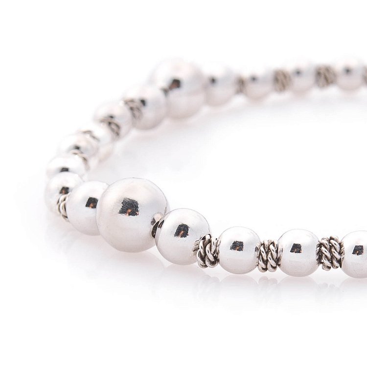 Серебряный браслет с шариками 141304 от ювелирного магазина Оникс - 1