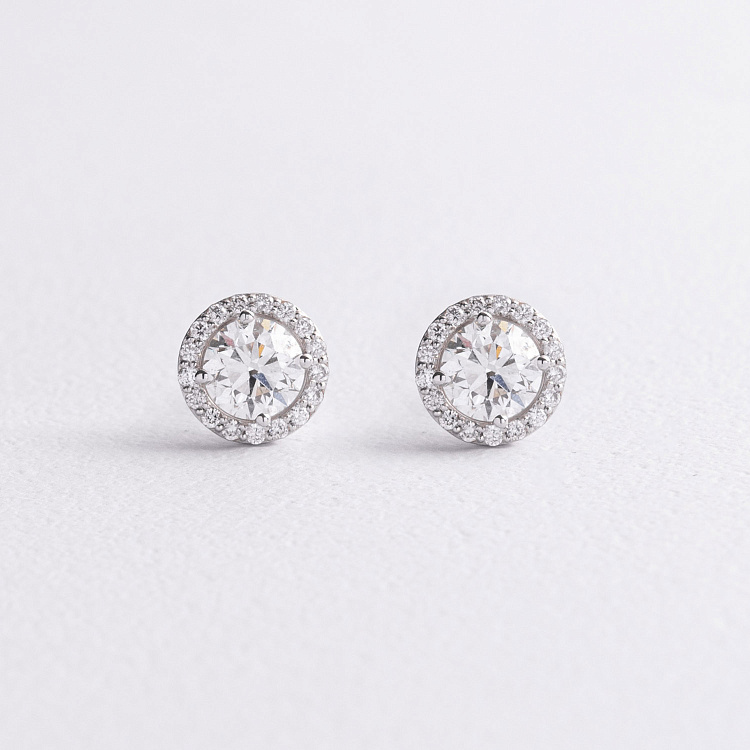 Золоті сережки - пусети з діамантами 344661121 від ювелірного магазину Онікс - 1