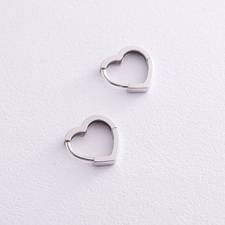 Сережки "Сердечки" у сріблі 123289 від ювелірного магазину Онікс