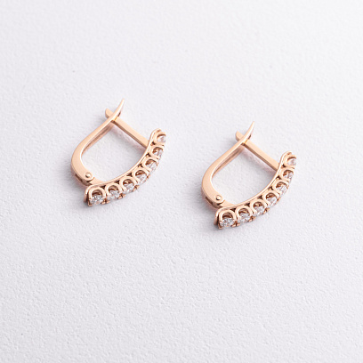 Золоті сережки з діамантами 345241321 №2