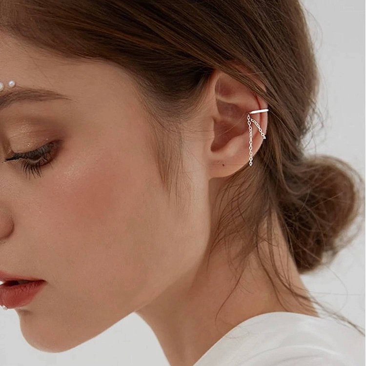 Срібна сережка - каффа з ланцюжками 123223 від ювелірного магазину Онікс - 8