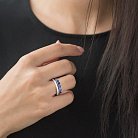 Золотое кольцо с бриллиантами и сапфирами кб0282cha от ювелирного магазина Оникс - 1