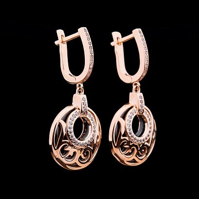 Ексклюзивні золоті сережки с03936