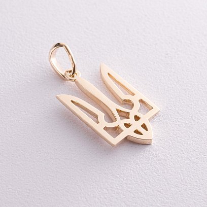 Кулон "Герб України - Тризуб" у жовтому золоті п03732 №3