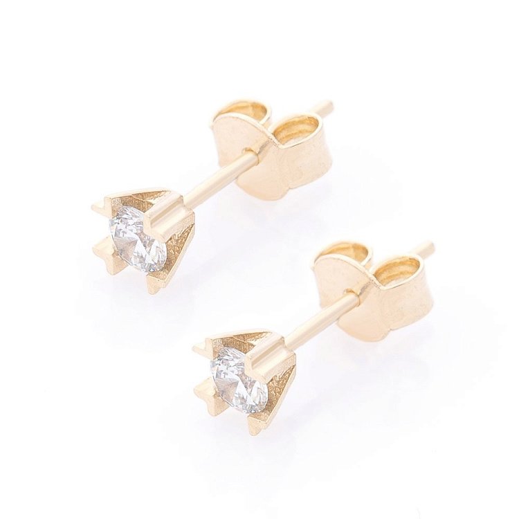 Золоті сережки-гвоздики (фіаніти) с05841 від ювелірного магазину Онікс