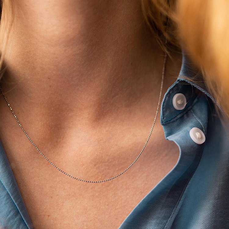 Золотая шариковая цепочка (1 мм) ц00170-1 от ювелирного магазина Оникс - 7
