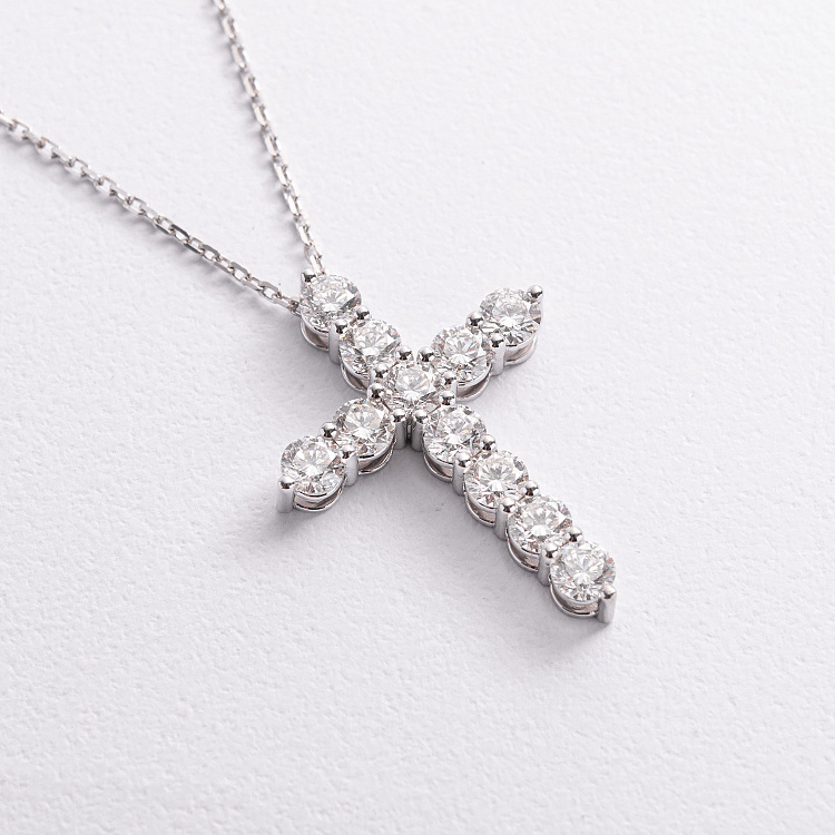 Золоте кольє "Хрестик" з діамантами 747091121 від ювелірного магазину Онікс - 3