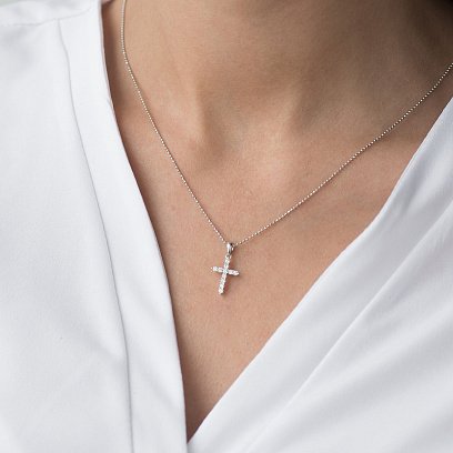 Золотой крестик (бриллиант) пб0184ri