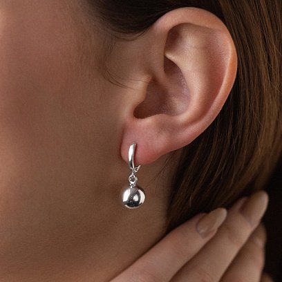 Срібні сережки "Кульки" 121990 №4