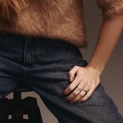 Каблучка "Змія" у жовтому золоті к07994 №11