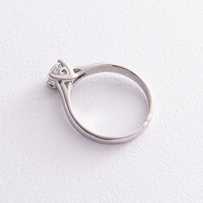 Серебряное помолвочное кольцо с фианитом 112214 №5