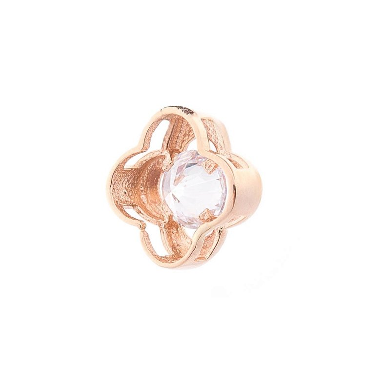 Золотая подвеска "Клевер" (фианиты) п02914 от ювелирного магазина Оникс - 1