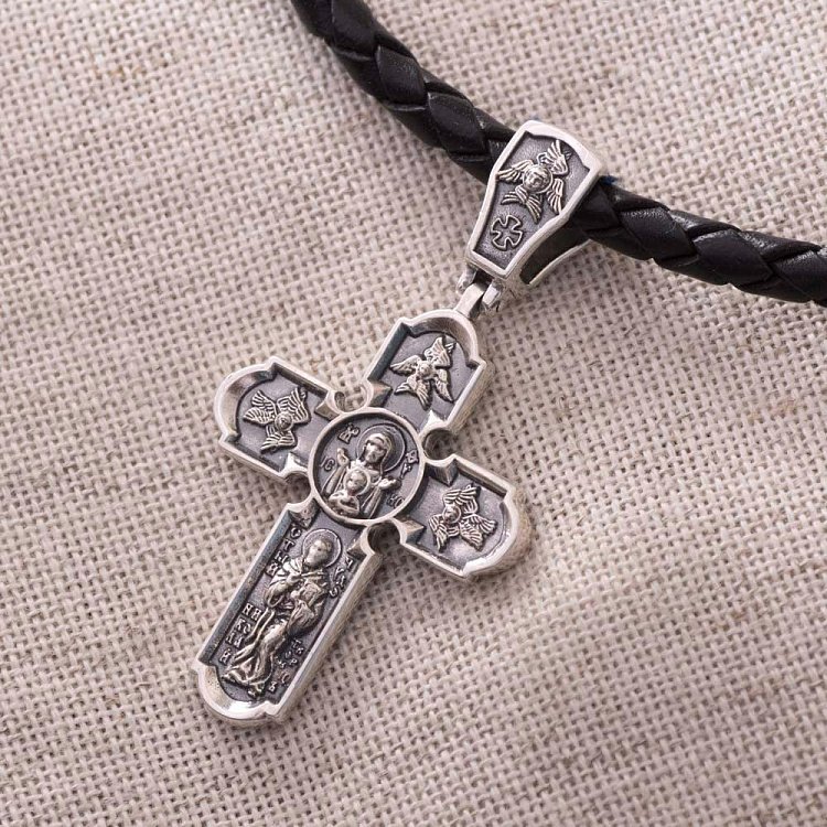 Серебряный крест с распятием (чернение) 132565 от ювелирного магазина Оникс - 5