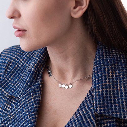 Срібне кольє "Монетки" 18744 №2