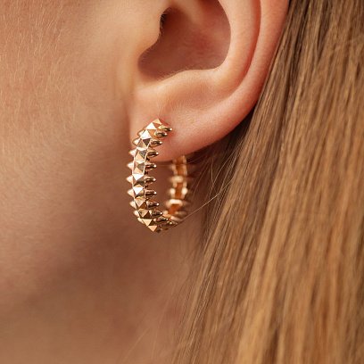 Серьги - кольца в красном золоте с08551