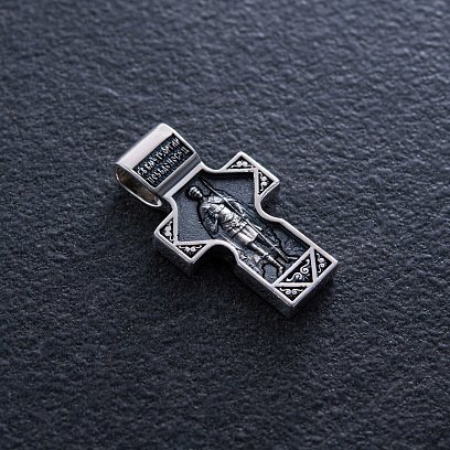 Срібний православний хрест "Спас Нерукотворний. Святитель Миколай Чудотворець. Георгій Переможець" 133229 №5