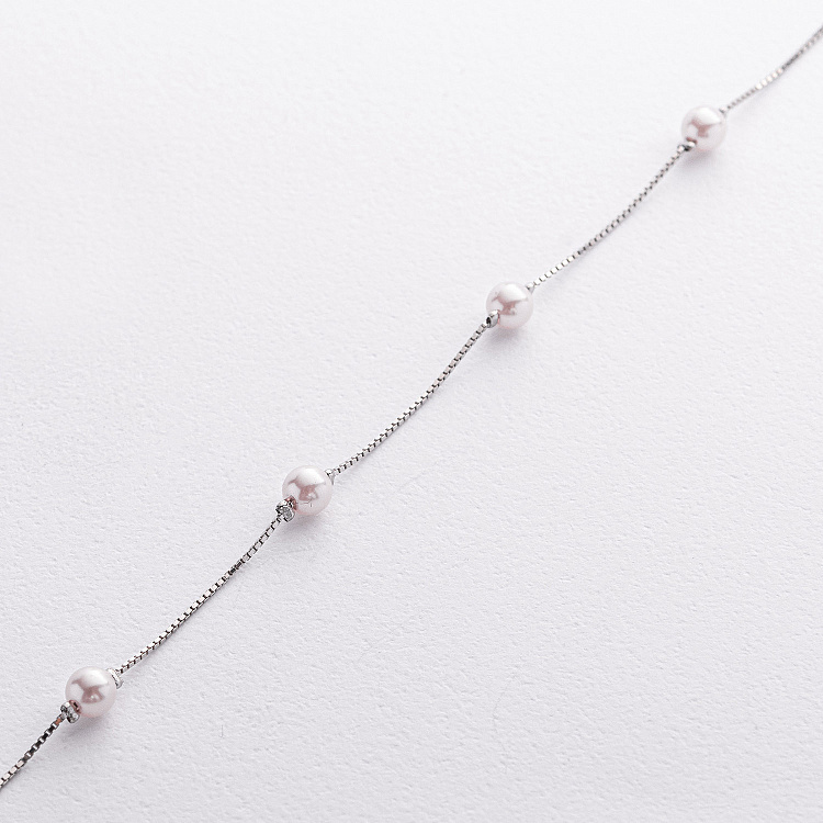 Срібний браслет з перлами 141911 від ювелірного магазину Онікс - 1