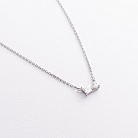 Серебряное колье с фианитом 908-01407 от ювелирного магазина Оникс