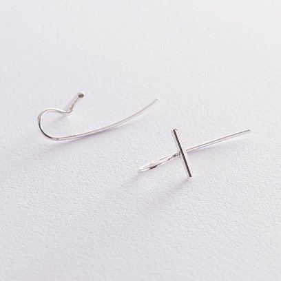 Срібні сережки "Беннет" 122996 №4