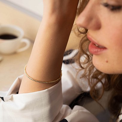 Браслет "Шарики" в желтом золоте б05235 №7