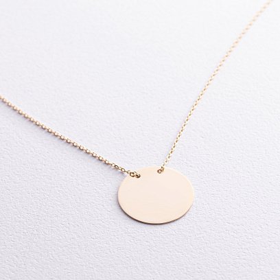 Кольє "Монетка" у жовтому золоті (можливе гравіювання) кол02281 №7