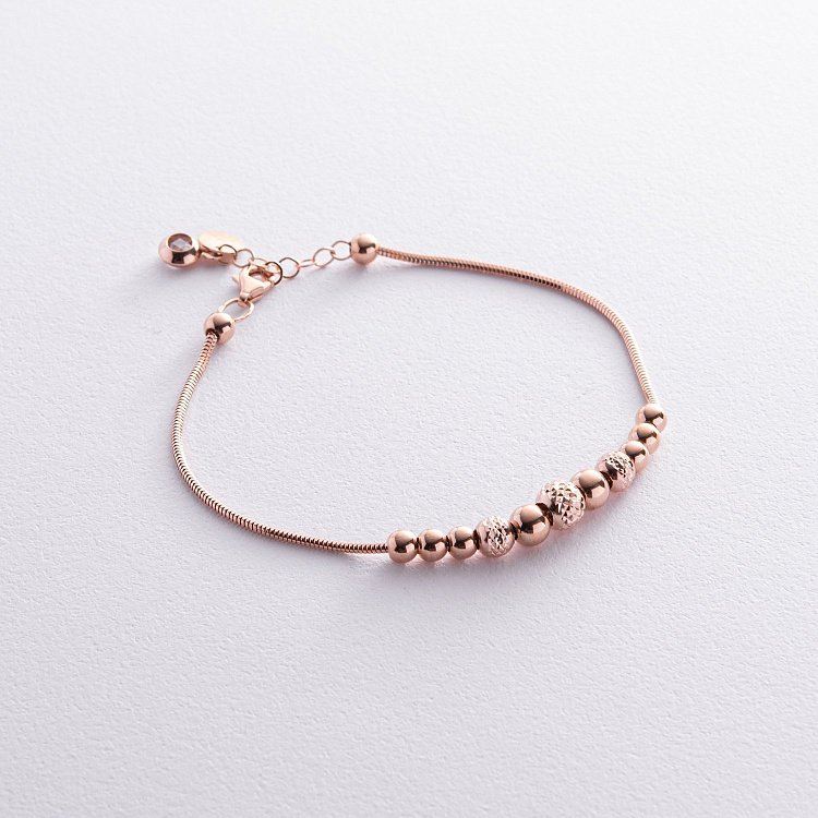 Браслет "Кульки" у червоному золоті б04983 від ювелірного магазину Онікс