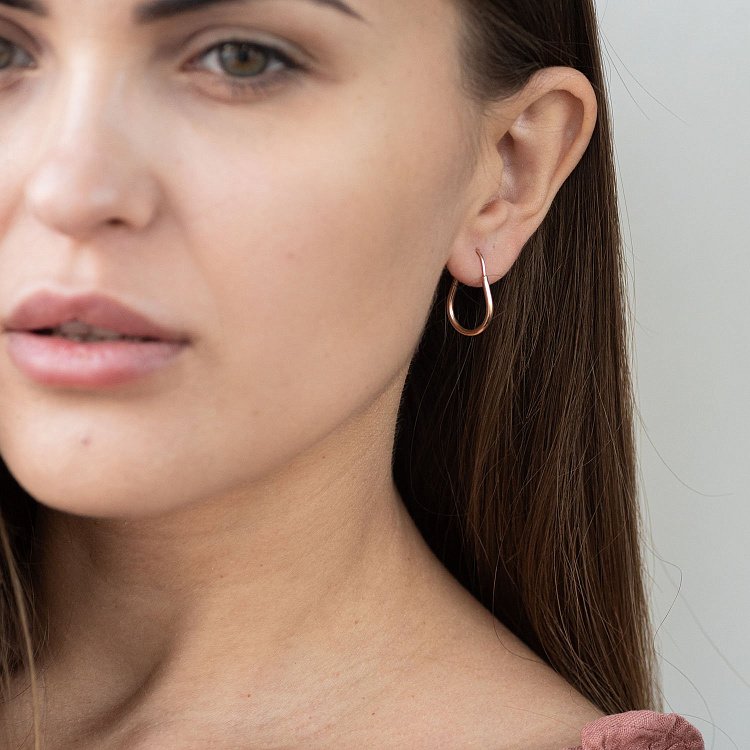 Золоті сережки "Петельки" (21мм) с02438 від ювелірного магазину Онікс - 1