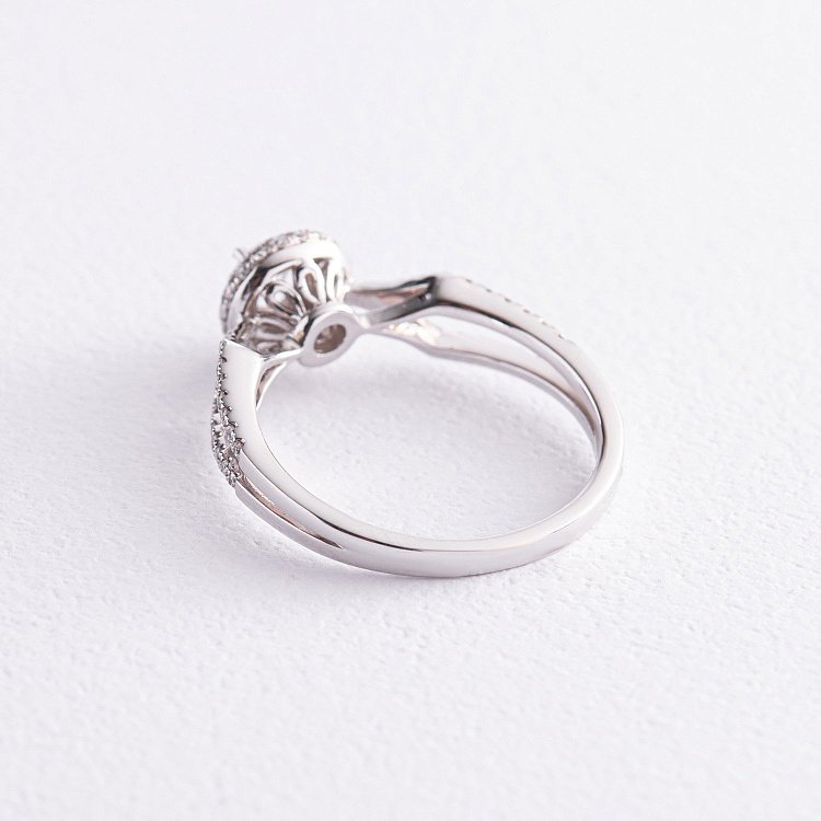 Каблучка в білому золоті з діамантами к322d від ювелірного магазину Онікс - 4