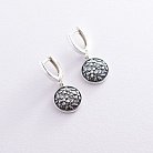 Срібні сережки "Квіточки" (чорніння) 122757 от ювелирного магазина Оникс - 3