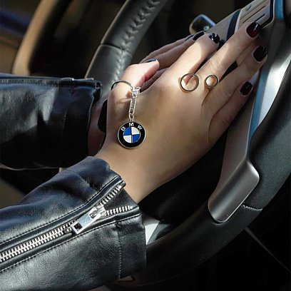 Серебряный брелок для машины "BMW" 9013.1 №3