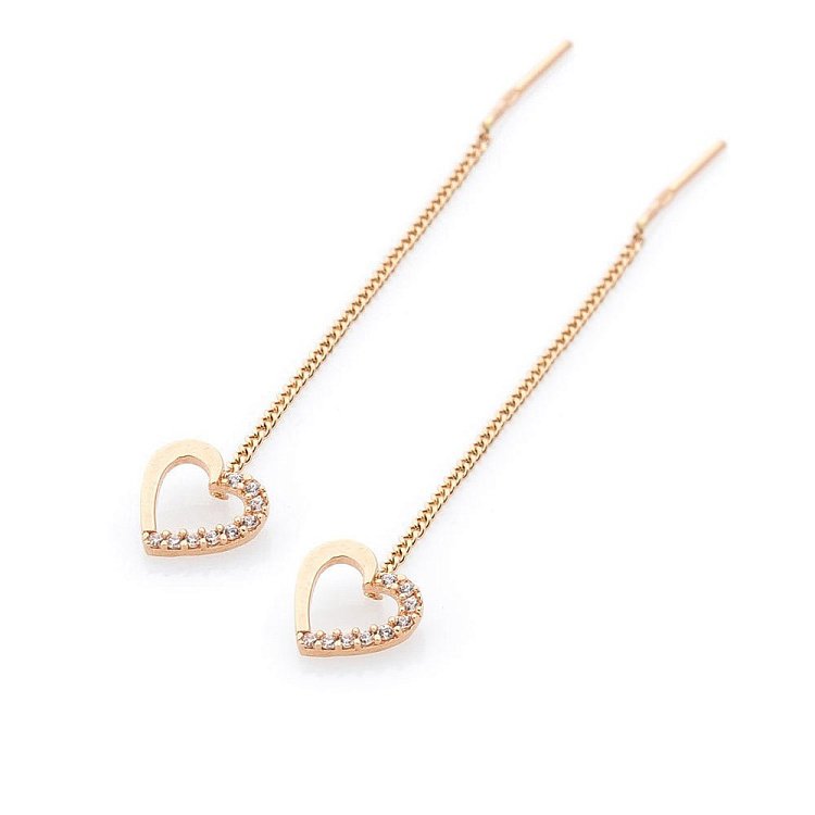 Золоті сережки-протяжки (фіаніти) с05323 від ювелірного магазину Онікс