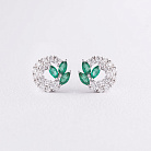 Золоті сережки - пусети з діамантами і смарагдами сб0671ca от ювелирного магазина Оникс