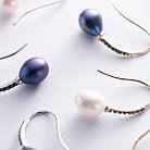 Золоті сережки - петельки "Олівія" з перлами і фіанітами с08513 от ювелирного магазина Оникс - 5