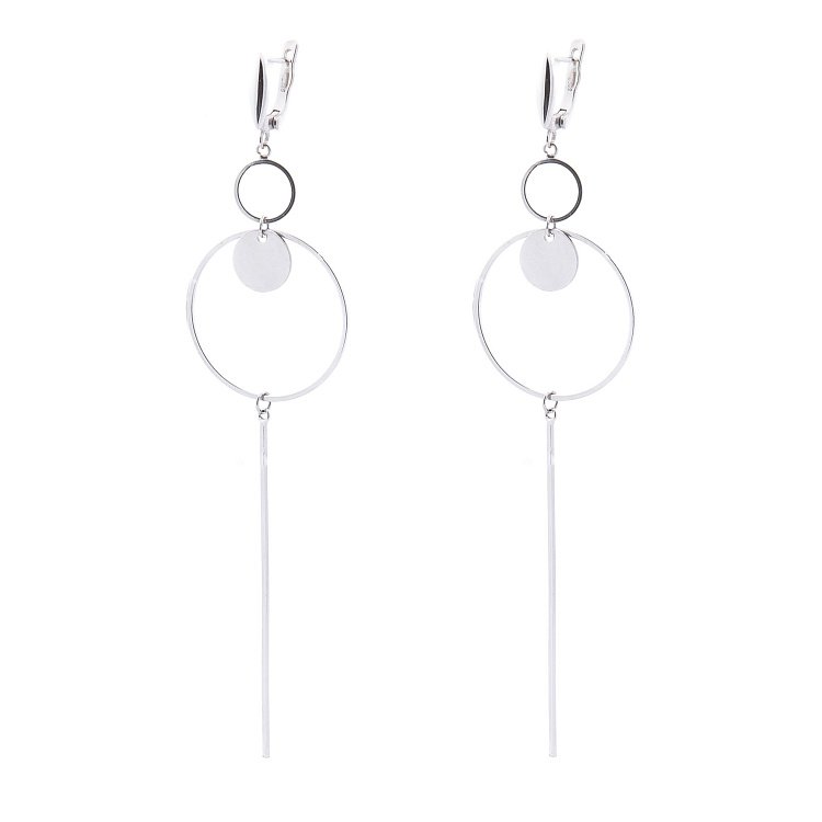 Серебряные серьги "Геометрия" 122221 от ювелирного магазина Оникс