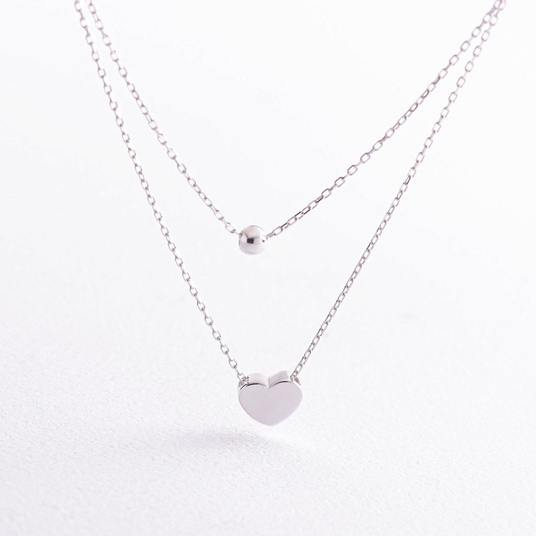 Подвійне золоте кольє "Кулька і серце" кол02279 від ювелірного магазину Онікс