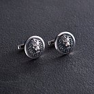 Срібні запонки "Дикий лев" 25074 от ювелирного магазина Оникс - 2